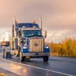 tractor-trailer on road