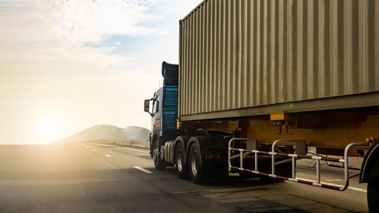 tractor-trailer on highway
