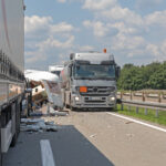 semi truck in crash on highway